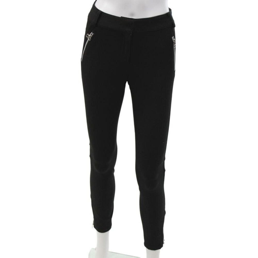 Veronica Beard Womens Ankle Biker Pants Black Button Size 0